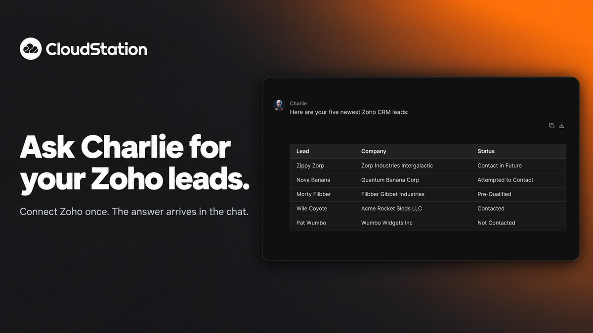 Peça ao Charlie os seus leads do Zoho